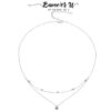 Bamoer U 0.5CT Double Layers Moissanite Necklace Adjustable Round Beads Chain Water Drop Pendant for Women Engagement Gift