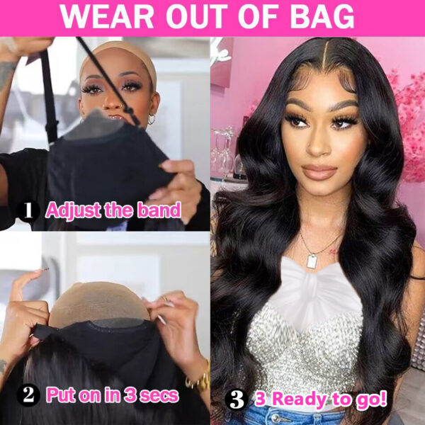 Glueless Prelucked Body Wave Brazilian 5x5 Closure HD Transparent Upgrade Pre cut Lace Long Human Hair Wigs