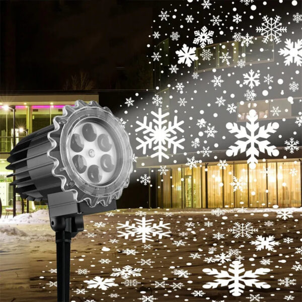 Upgraded HD Dynamic Snowflakes Projector Outdoor Christmas Projection Lamp Waterproof Snowfall LED Light