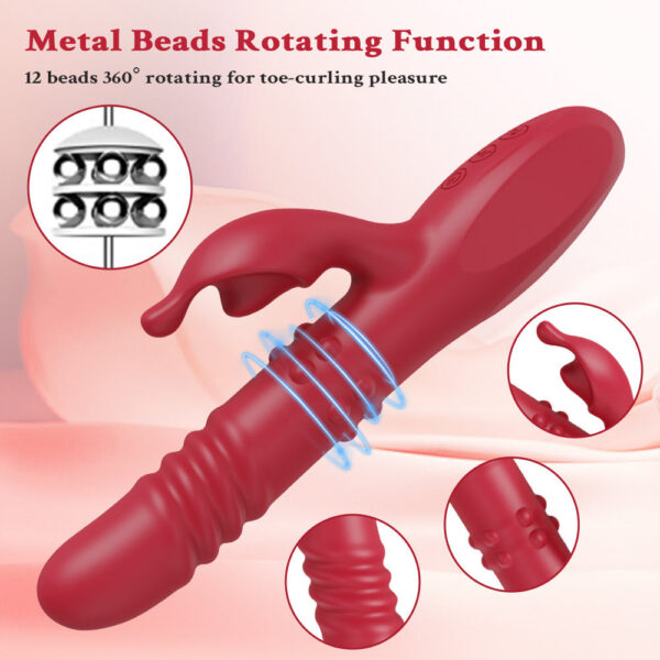 cace43efa72a956d Rabbit Vibrator for Women Telescc Dildo Powerful G-Spot Vibrating Rotating Beaded Clit Stimulator Female Masturbator Sex Toys