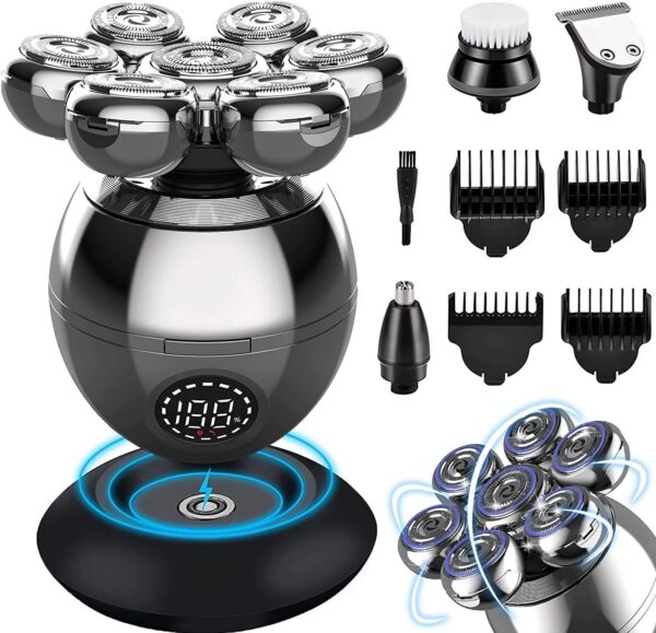 Shavers Electric 7D Floating Cutter Head Base Charging Portable Men Beard Trimmer Clipper Skull Shaver Waterproof Shaving 230711