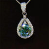 cad847afce17e9f2 Houtros 1-20Carat Moissanite Necklace for Women D Color VVS1 Round Cut Diamond Pendant Sterling Sier Chain