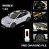 cadc17d9229ee928 1:24 Tesla Y 3 S Metal Alloy Diecast Model Sound And Light Children's Toy Collectibles Birthday Gifts