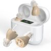 Aids, Newest 2- Channel Digital Rechargeable Aids Charging Box Indicating Remaining Power, Invisible Personal Sound Hearing Amplifier with Intelligent Noise Reduction (Beige)