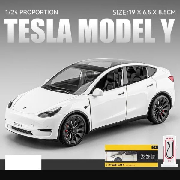 cb04f058cd2e3c76 1:24 Tesla Y 3 S Metal Alloy Diecast Model Sound And Light Children's Toy Collectibles Birthday Gifts