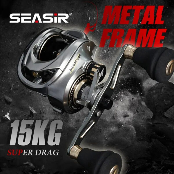 cb101baf5264de3c Seasir Megacuda Baitcasting Reel Drag 15KG Deep Spool 6.5:1 Aluminum Frame Carbon Side Double Handle Jigging Metal Reel Seawater