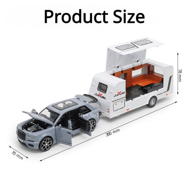 1/32 Rolls Royce Culan RV Alloy Diecast Off-road Vehicle Toy With Sound and Light Camping Car Model For Boys Gifts