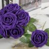 cb271e80d1fbdda7 Artificial Flower Foam Purple Rose 50pcs Real Looking Fake Rose with Stems Leaves for Home Decoration Party Garden Centerpieces DIY Wedding Bouquets(Purple)