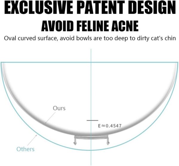 Raised Cat Bowl with Stand, 15° Tilted Cat Bowls for Kittens Elevated Cat Bowl Anti Vomiting Double Cat Bowls Plastic Transparent Cat Feeding Bowl