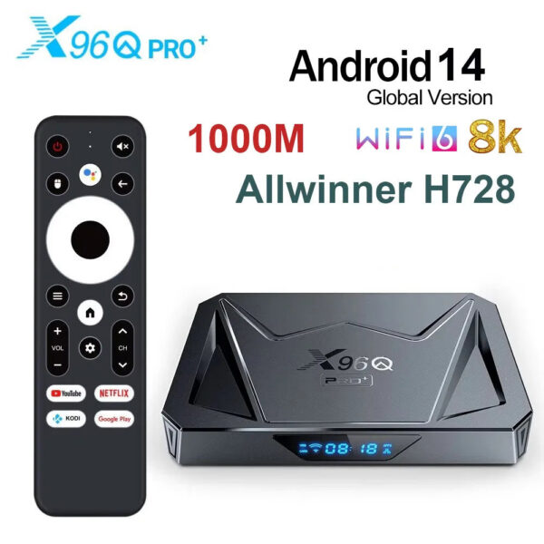 cb30c1d79b9ba575 Newest X96Q PRO+ Android 14 TV Box 4GB 32GB Allwinner H728 Quad Core 8K HD 1000M LAN Wifi6 X96Q Pro Plus Set Top Box 2GB 16GB