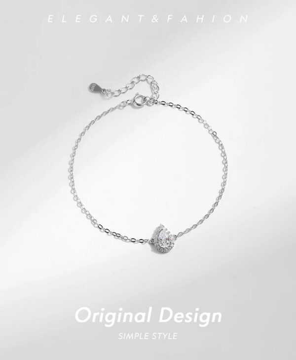 cb3d684bf9ad3716 MODIAN 925 Sterling Silver Water Drop Clear CZ Bracelet Pear Cut Link Chain Platinum Plated Bracelet For Women Wedding Jewelry