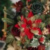 Serra Flora Artificial Christmas Flowers Greenery Combo Box Set Faux Flowers Bulk Flower Leaf with Stems for DIY Tree Ornaments Xmas Wreath Floral Arrangements Centerpieces