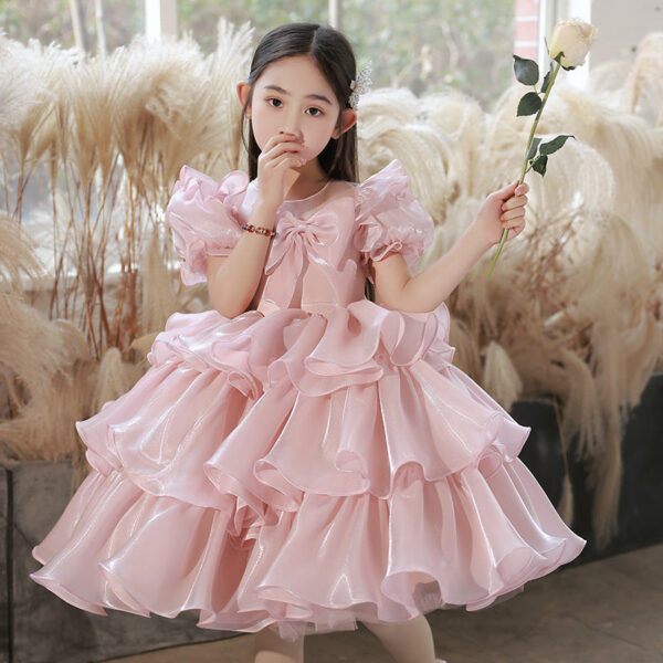 Baby wedding Party Dress Round neck printing princess Teens Kids Dresses Pageant Gown Girls dress Children’s wear
