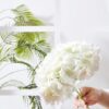 Hydrangea Silk Flower White 10 Heads Artificial Hydrangea Silk Flowers Head for Wedding Centerpieces Bouquets DIY Floral Decor Home Decoration with Long Stems - White