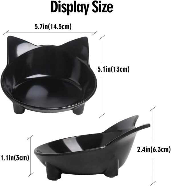 cb4c35ea2286a113 Cat Food Bowl, Anti-Skid Base, Non-Toxic Material, Dishwasher Safe, 14.5cm Diameter