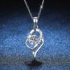 EWYA GRA Certified 1 Carat Moissanite Pendant Necklace for Women Party Sterling Sier Diamond Chain Necklaces