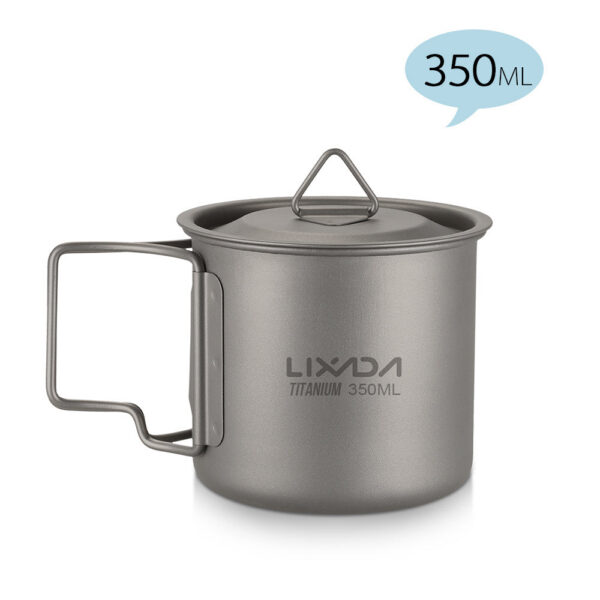Titanium Outdoor Portable Camping Picnic Water Cup Mug with Foldable Handle 300ml 350ml 450ml 550ml 650ml / 750ml