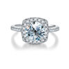 cb57f64f36d8e143 GRA 0.5ct 1ct D Real Moissanite Dia Wedding Halo square Rings for Women Original Sterg Sier Fine Jewelry