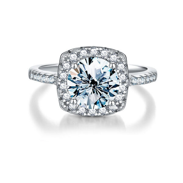 cb57f64f36d8e143 GRA 0.5ct 1ct D Real Moissanite Dia Wedding Halo square Rings for Women Original Sterg Sier Fine Jewelry