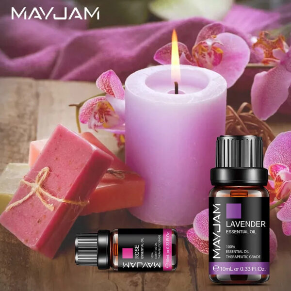 cb5e24ce5fec11f8 MAYJAM 10ML Lavender Lemongrass Jasmine Vanilla Eucalyptus Rose Lemon Essential Oil For Humidifier Diffuser Candle Making