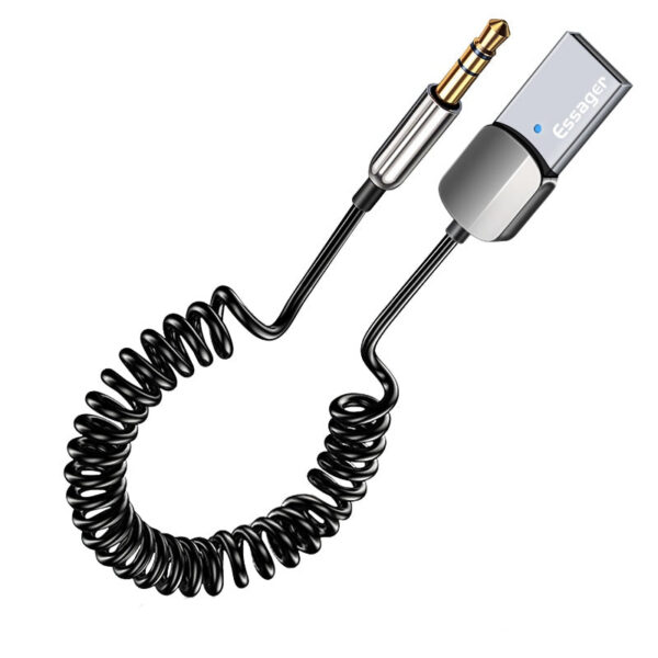 cb778b63c4eea2fc Essager Dongle USB To 3.5mm Jack Audio Aux Bluetooth 5.0 Handsfree Kit For Car Receiver BT Transmit