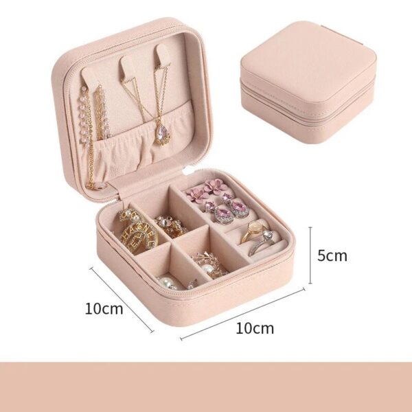 cb8b5574b05adaf0 1PC Organizer Display Travel Zipper Case Boxes Earrings Necklace Ring Portable Jewelry Box Leather Storage