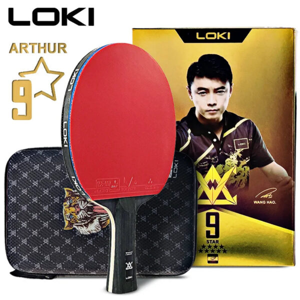 cb8e837bdefaaf8d LOKI ARTHUR 9 Star Table Tennis Racket Carbon Offensive Lightweight Ping Pong Racket Paddle Bat with Sticky Rubber ITTF Approved