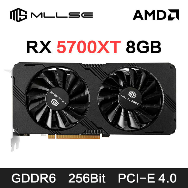 cbae6b7746f40bb9 MLLSE AMD RX 5700 XT 8GB Graphics GDDR6 256Bit PCI-E 4.0×16 6+8Pin Radeon GPU Rx 5700XT Gaming Card Placa De Video