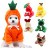 Cute Fruit Dog Clothes Hoodies Warm Fleece Pet Clothing Cat Costume Coat for Puppy Small Medium Dogs Cats