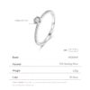 Modian Solid 925 Sterling Silver Simple Round Clear CZ Finger Rings For Women & Girls Cassic Wedding Statement Fine Jewelry Gift