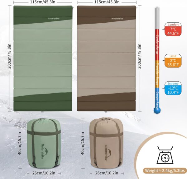 cbd8a60d7f4ef84b Naturehike Schlafsack aus Baumwolle 3-4 Jahreszeiten Wasserdichter Leichter Deckenschlafsack für Camping, Reisen und Outdoor-Aktivitäten -Ideal für Erwachsene und Kinder - 200 x 115 cm