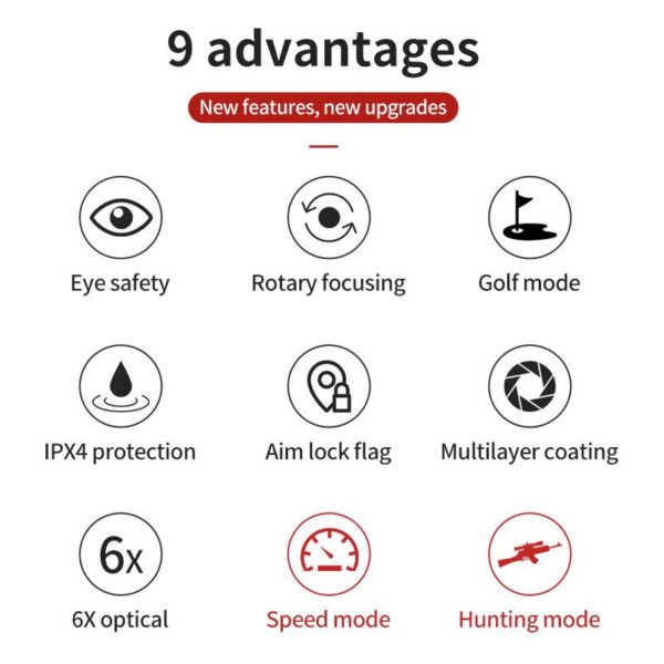 cbe14c3f1b6b6fec ARTBULL LX-1000 Golf Measuring Equipment Telescope 1000m Measure Height Distance Speed Hunting Laser Rangefinder 1Set