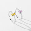 cbe9a3d3b05391a1 MODIAN Real 925 Sterling Silver Exquisite Sparkling Emerald Cut Pink Yellow Zirconia Ring For Women Wedding Luxury Fine Jewelry