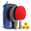 cbf61d97cbde8b93 Ping Pong Paddle Set with 2 Horizontal Rackets Comfort Handle Nanotechnology Durable Basswood Wood Ping Pong Supplies