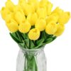 cbf7be7e27e897ea IPOPU Real Touch Purple Tulips 24PCS Artificial Flowers for Decoraion Fake Tulips Light Purple Flowers Floral Arrangements Artificial Faux Tulips Decor for Table Home Kitchen Decor (Light Purple)