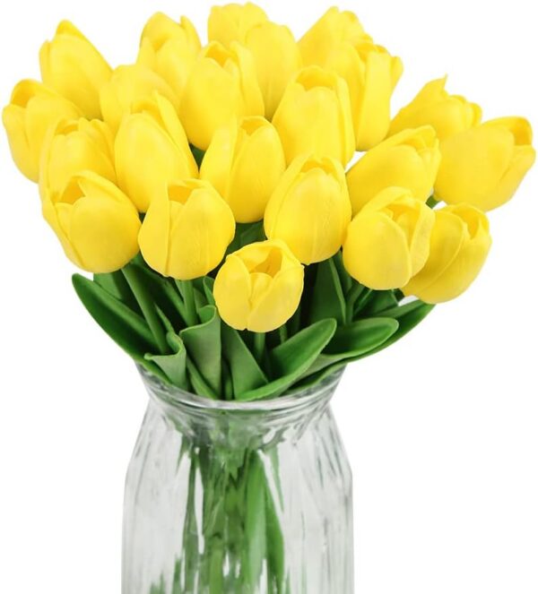 cbf7be7e27e897ea IPOPU Real Touch Purple Tulips 24PCS Artificial Flowers for Decoraion Fake Tulips Light Purple Flowers Floral Arrangements Artificial Faux Tulips Decor for Table Home Kitchen Decor (Light Purple)