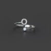 Fashion Sterling Sier 26 Letter Sparkling Diamond Zircon Open Index Finger Your Name Ring Birthday Party Jewelry