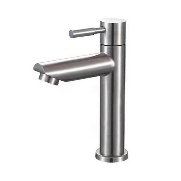 BAOKEMO 1/2Inch 304 Stainless Steel Single Cold Water Tap Gold Black Sier Color Deck Mounted Basin Sink Faucet