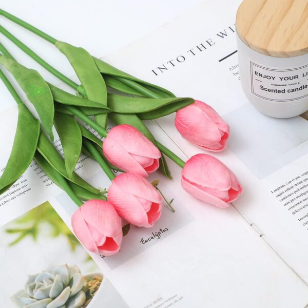 cc037295a521df29 Dark Pink Tulips Artificial Flowers 20Pcs Real Touch Faux Fake Tulips Flowers for Home Office Wedding Decor Artificial Tulips Flower Arrangement Bouquet Faux Flowers for Decoration