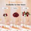 cc0ac5f7091fe4b0 NUPTIO Artificial Flower Centrepieces for Tables - 6 Pcs Crimson & White Fake Flowers Roses Balls 9.5in Diameter - Silk Faux Rose Arrangement for Wedding Party Centerpiece Table Decorations