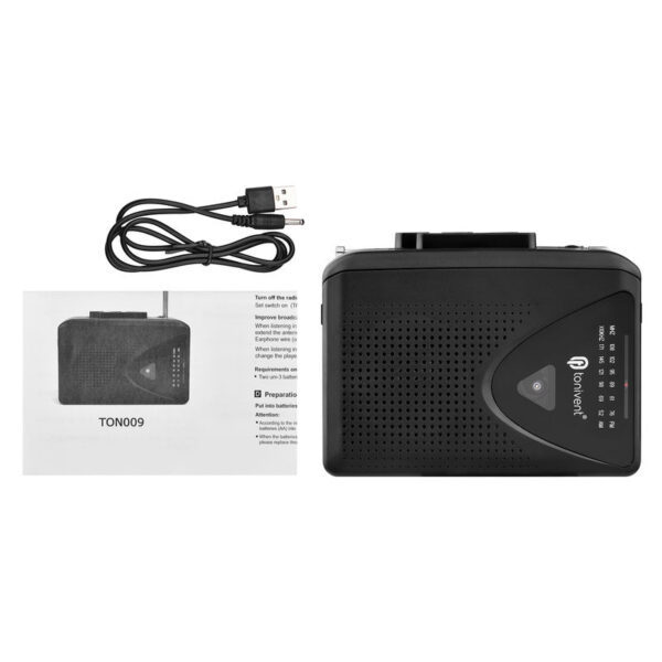 Portable USB Cassette Tape to MP3 Converter Capture Audio Music Player Recorder AM/ FM Radio