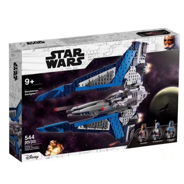 cc22116decdf2e97 HOT TOY WARS 75316 Mandalorian Starfighter Space Fighter Spaceship Model Building Blocks Bricks Toys Kid Christmas Gift