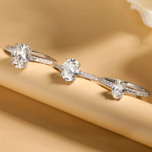 cc24019d59ae19ce NKHOG 1ct 2ct 3ct Oval Moissanite Ring Women 925 Sterling Silver D Color VVS Pass Diamond Test Wedding Band No Fade Rings GRA