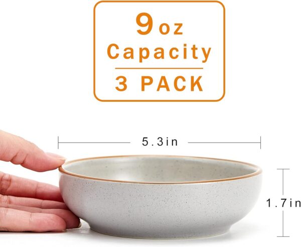 cc243b264ca6090f Howise 5.3 in Ceramic Cat Bowls Set, Shallow Cat Food Bowl Small Pet Bowls Cat Dish for Food and Water, Green