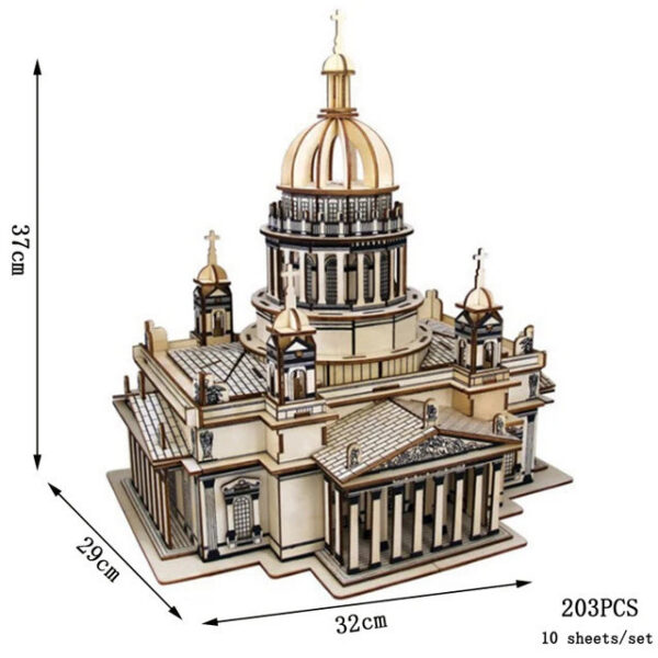 cc2ec8f0a6eebf18 3D Wooden Puzzle Saint Basil's Cathedral Building House Kits Castle Villa Model Jigsaw Teen DIY Toys For Children Kids Gift