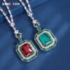 cc30a935f8a4bc43 Charms Vintage 12*16mm Emerald Ruby Pendant Chain Necklaces for Women Gemstone Lab Diamond tail Party Fine Jewelry Lady Gift