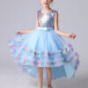 Kids Dress For 4-12 Girls Sequined Cake Skirt Wedding Party Tailing Elegant Princess Sleeveless Children’s Dresses