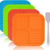 Lick Mat for Small Dogs and Cats 2 Pack, Dog Peanut Butter Lick Pads with Suction Cups for Slow Feeder, Anxiety Relief (Blue & Red)