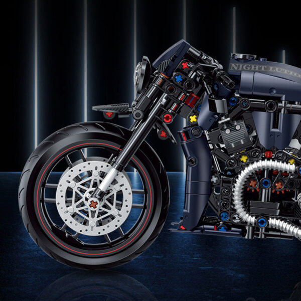 cc395ad2742179b8 New 1:8 Night Racer Motorbike Building Blocks Sets MOC Bricks Motorcycle Model Christmas Gifts for Boys Kids Children 623pcs