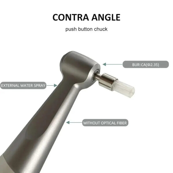 NSK FX23 Style Dental Low Speed Handpiece Kits Teeth Polishing Contra Angle Air Motor External Water Spray 2/4H Connector E-type